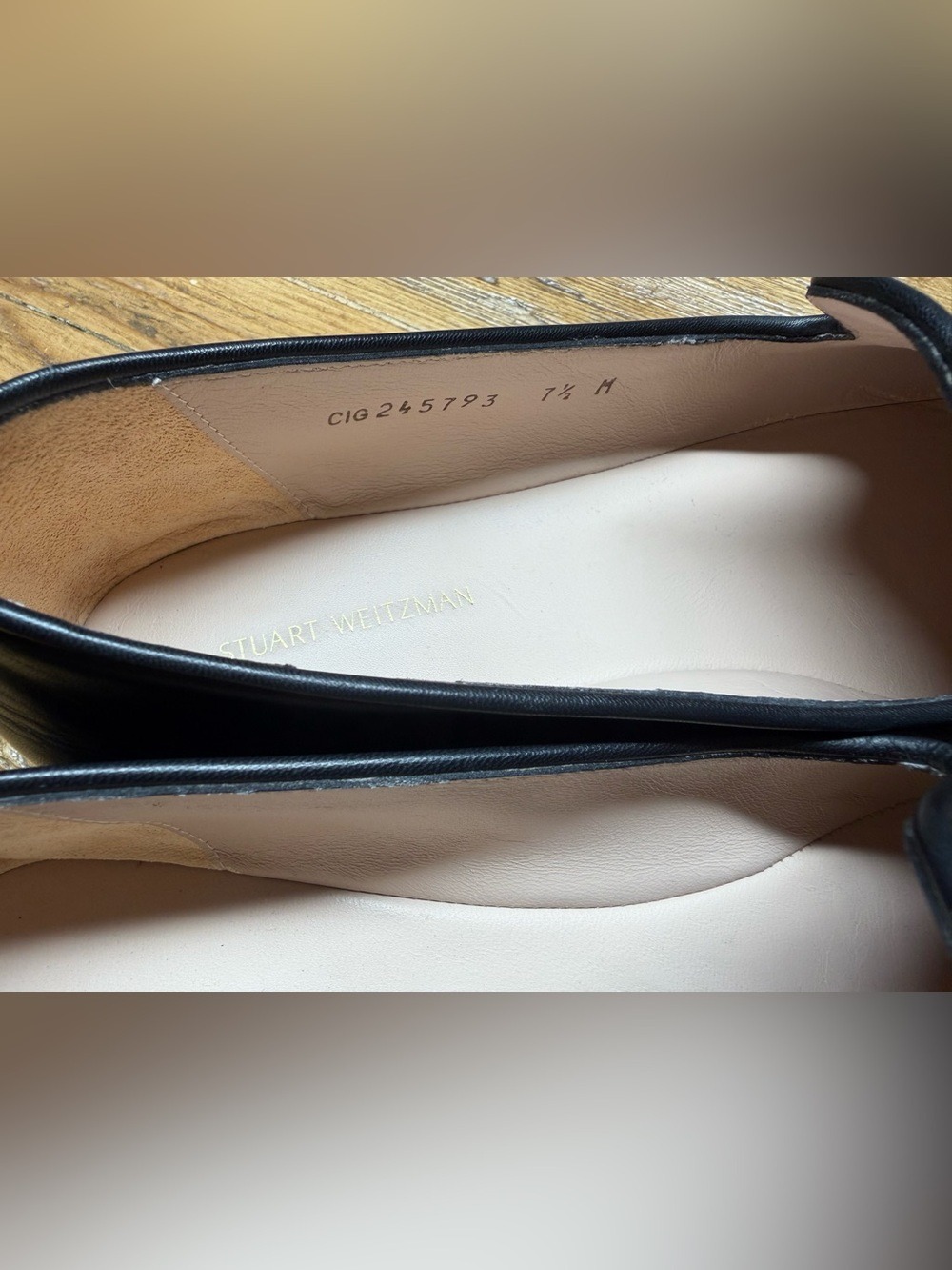 Stuart Weitzman Black Nappa Leather Payton Pleated Loafers - Size 7.5 - Picture 5 of 12